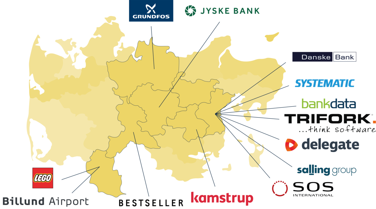 Map of Destination Aarhus' partner organizations