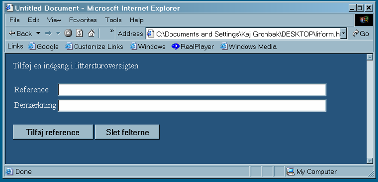 Eksempel på form
